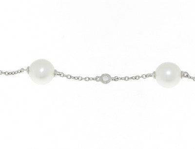Bracciale con Perla Coltivata e Diamante in Oro Bianco Mirco Visconti AB310/10