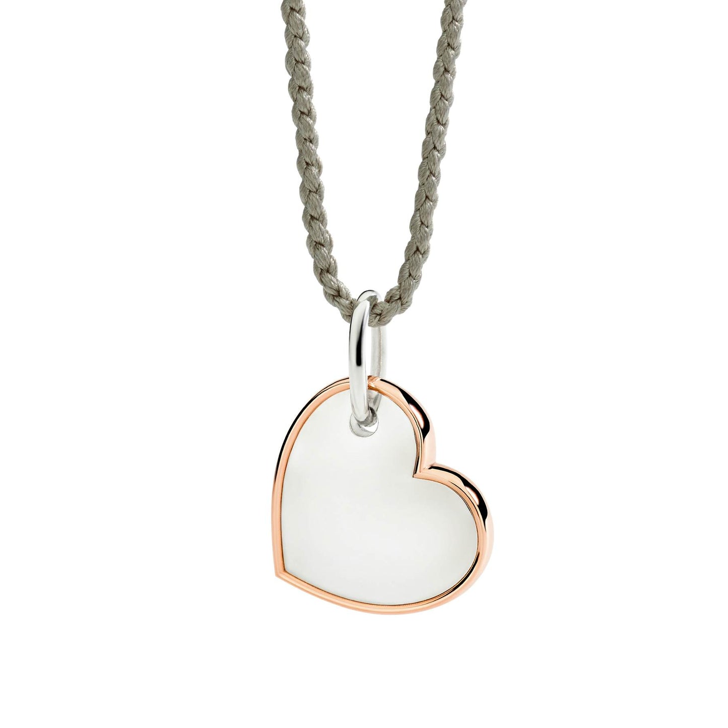 CIONDOLO XL CUORE ARGENTO & ORO ROSA