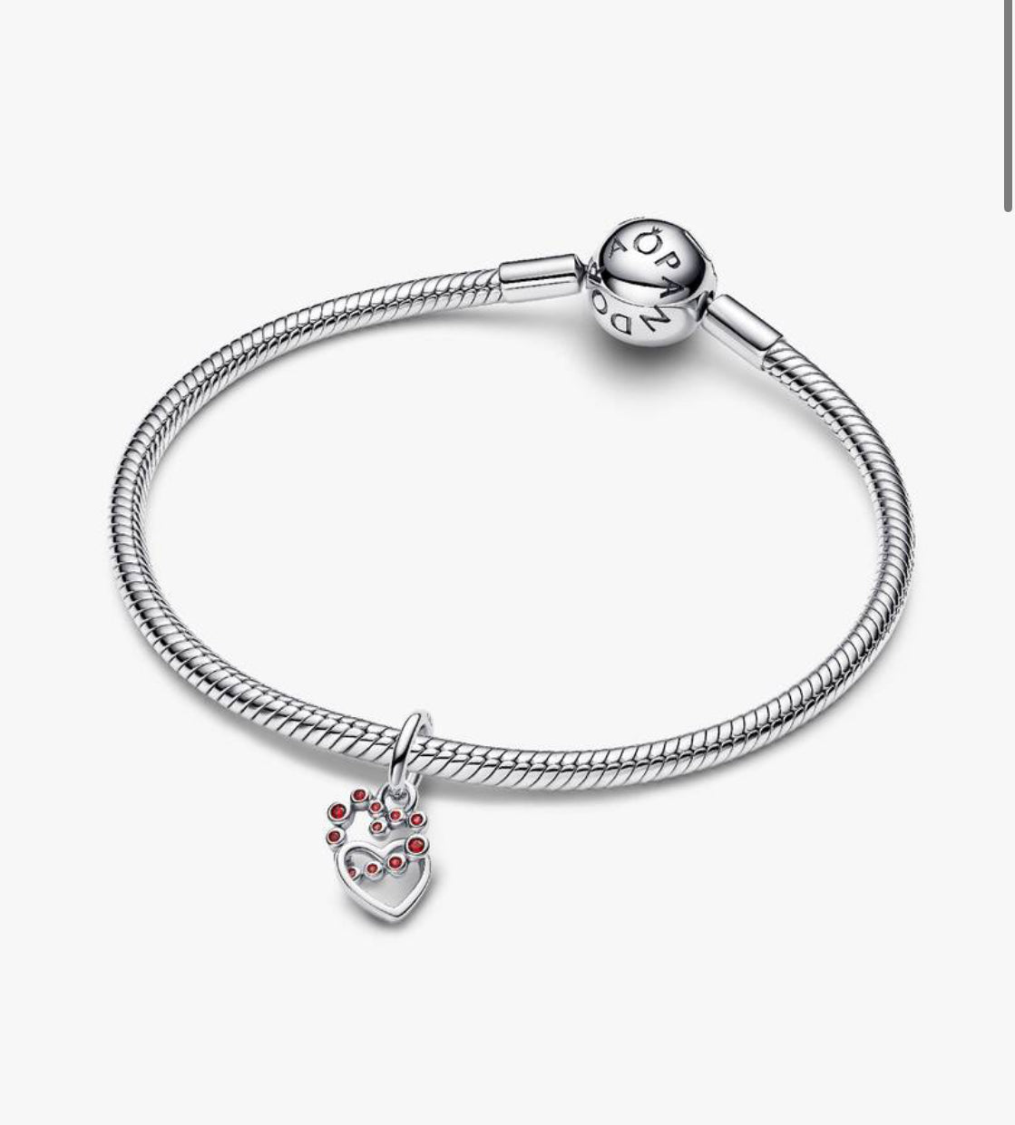 Charm Pendente Cuori Intrecciati con Cristalli Rossi
Argento Sterling 925 Pandora 794435C01