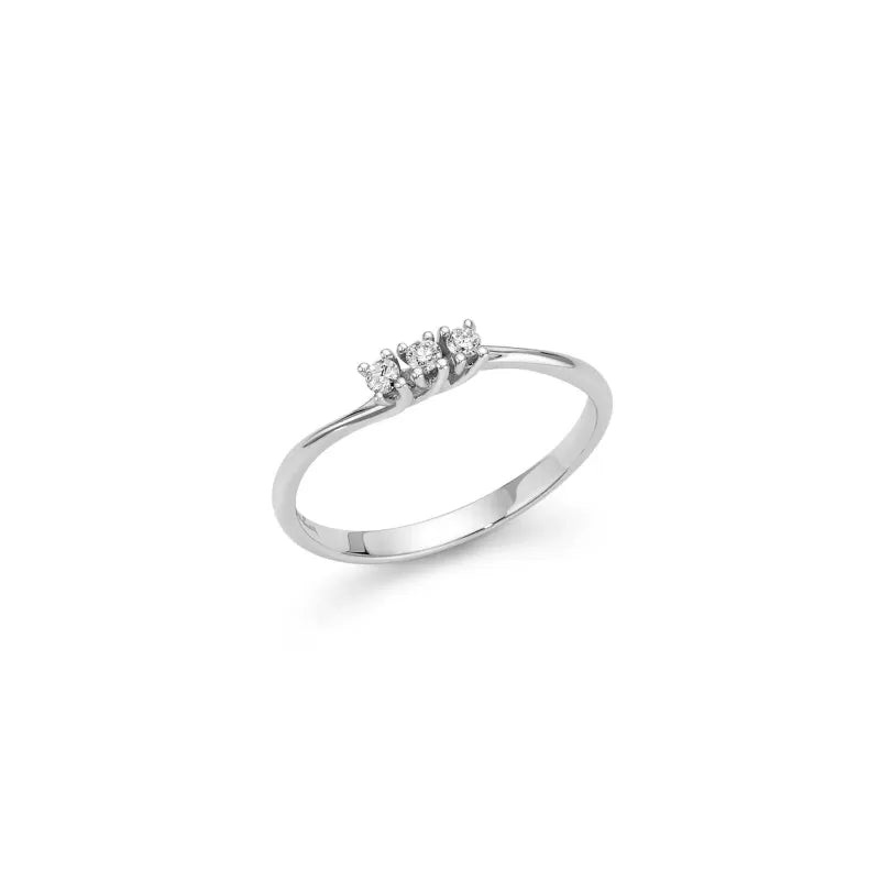 Anello Trilogy in Oro Bianco 18kt e Diamanti Miluna LID3295-009G7