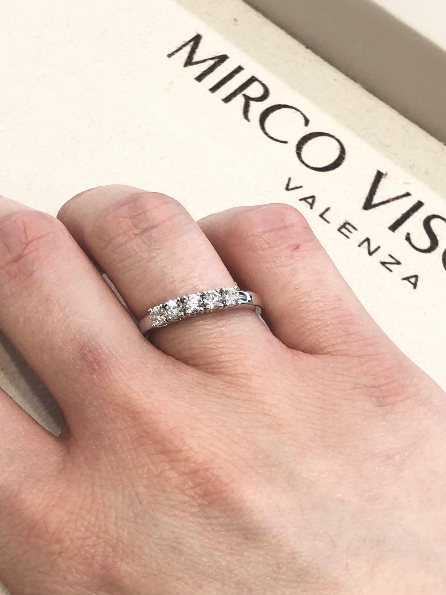 Anello Riviera con Diamante in Oro Bianco Mirco Visconti GM105/EC15