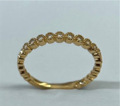 Anello Bollicine Oro Giallo 18 Kt E Diamanti Crivelli 370-XR4309