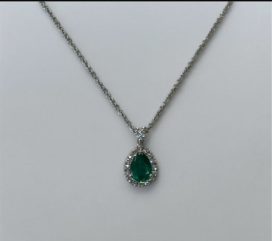 Emerald, White Gold and Diamonds Necklace Crivelli 372-3573-C-BIS