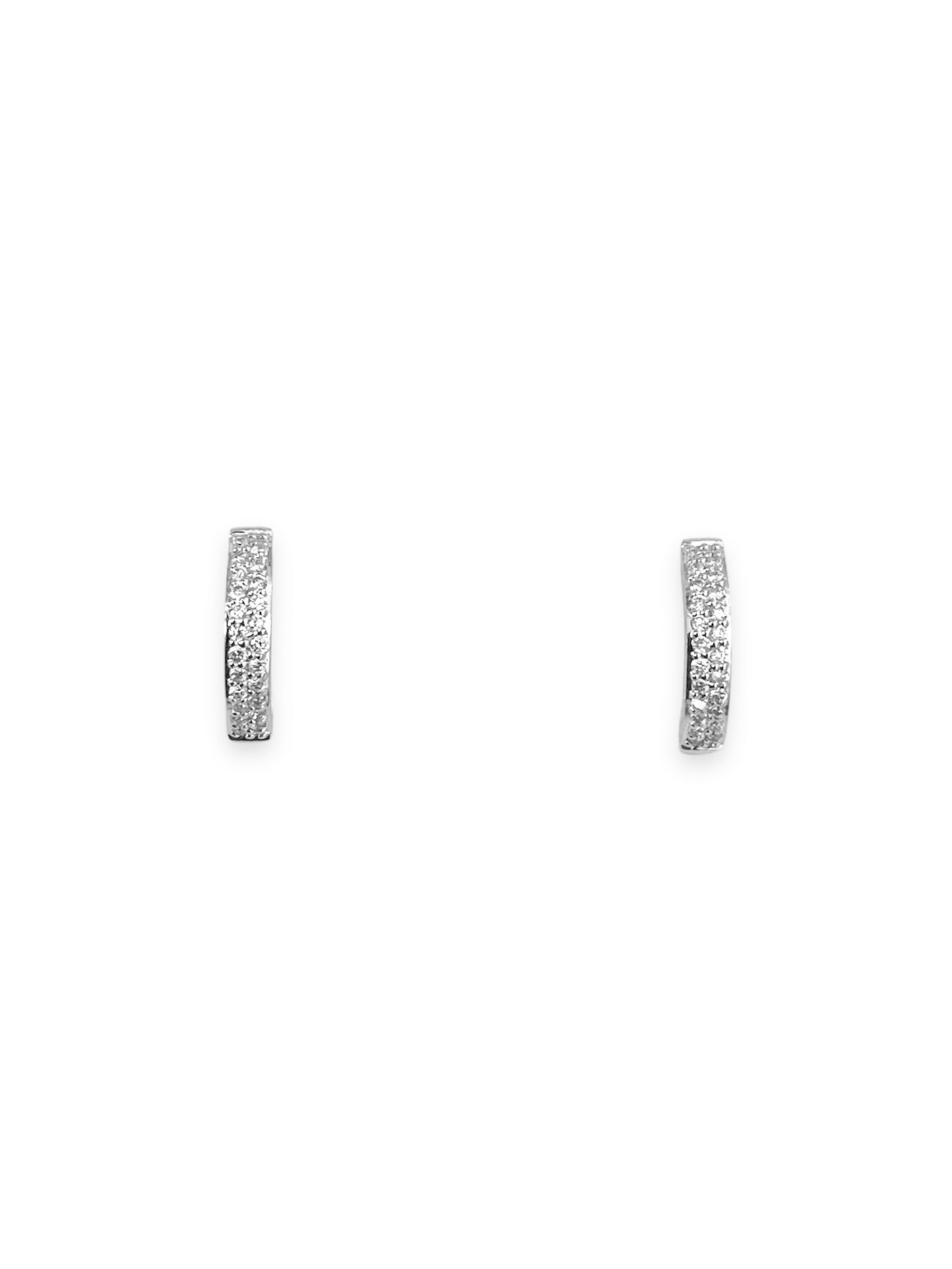 18 Kt White Gold and Diamond Hoop Earrings Crivelli 370-XE2838