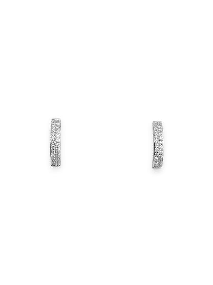 18 Kt White Gold and Diamond Hoop Earrings Crivelli 370-XE2838