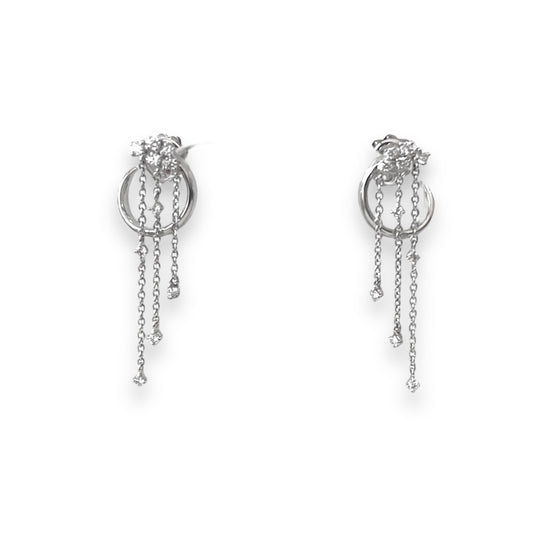 Pendant Earrings in 18 Kt White Gold and Diamonds Crivelli 234-2174