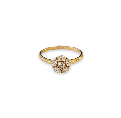 Flower Ring in 18 Kt Rose Gold and Diamonds Crivelli 370-XR6293