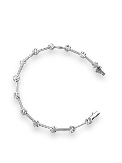 Morette Rigid Bracelet in 18 Kt White Gold and Crivelli Diamonds 216-CR99