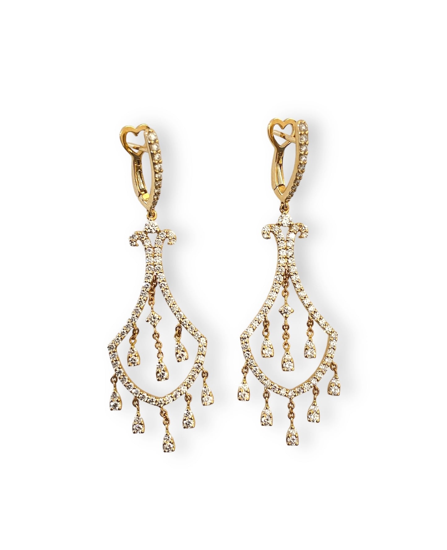 Chandelier Earrings in 18 Kt Rose Gold and Diamonds Crivelli 117-OR764