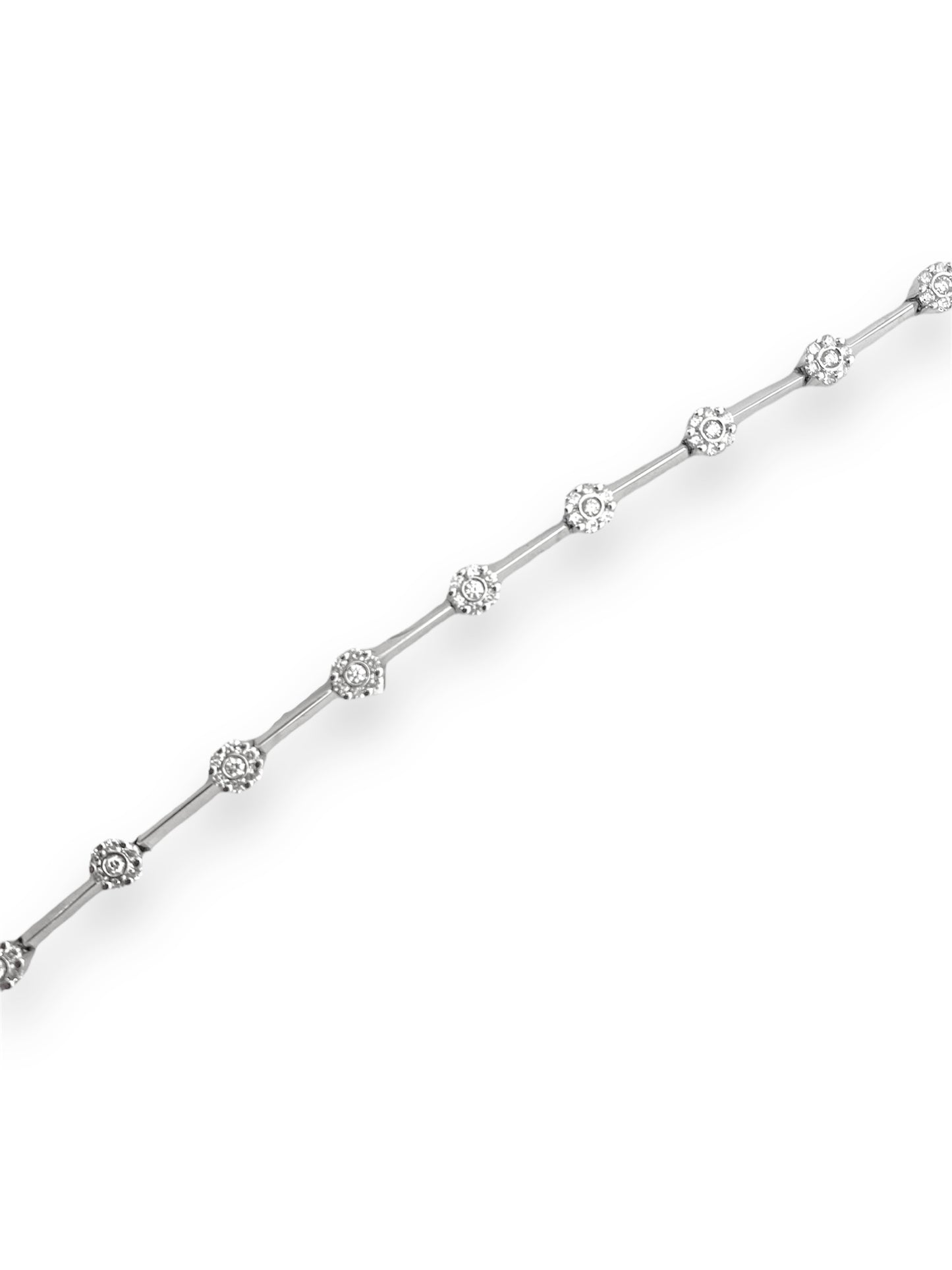 Morette Rigid Bracelet in 18 Kt White Gold and Crivelli Diamonds 216-CR99