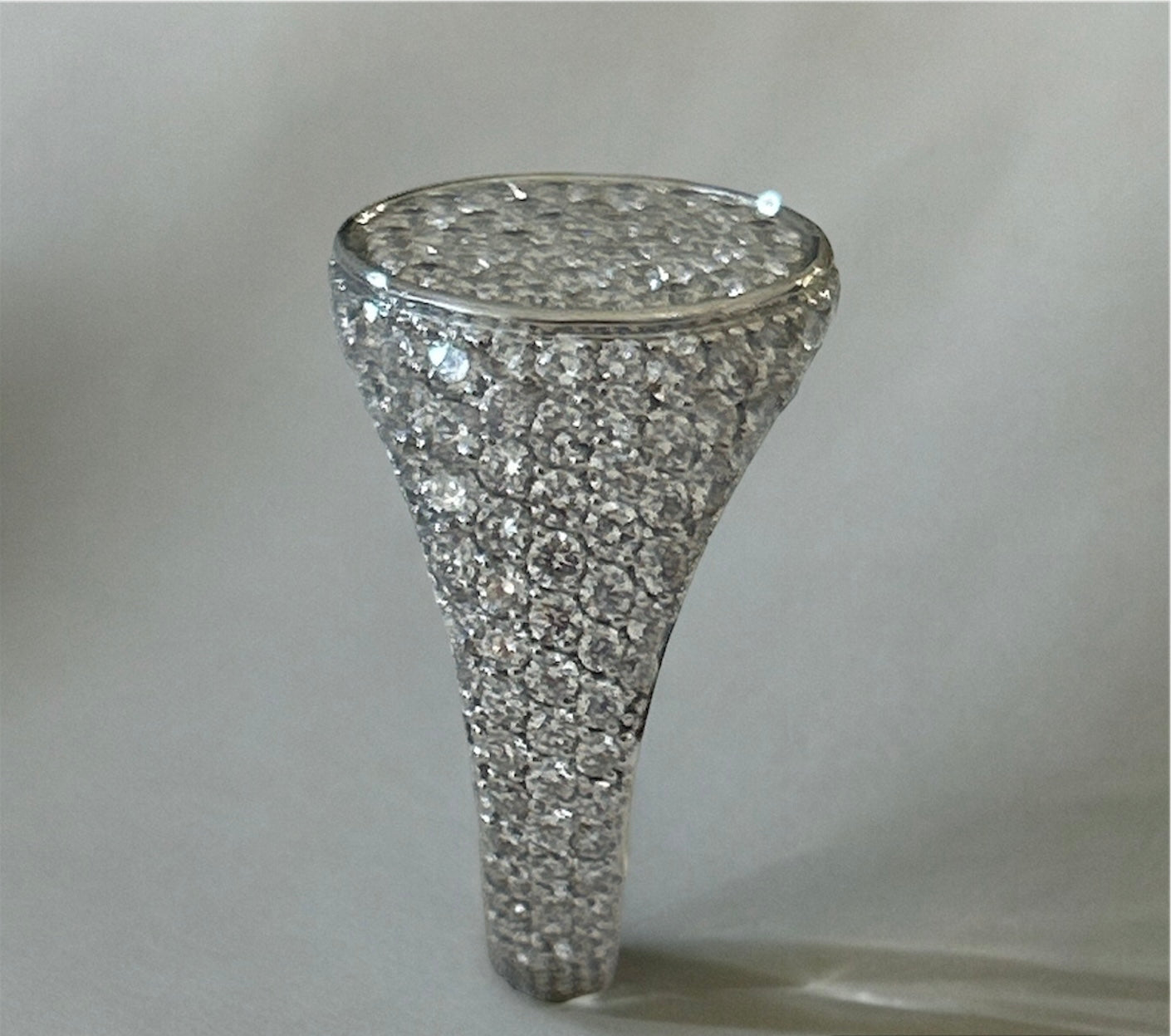 Pavé Chevalier Ring in White Gold and Diamonds Crivelli 234-5838