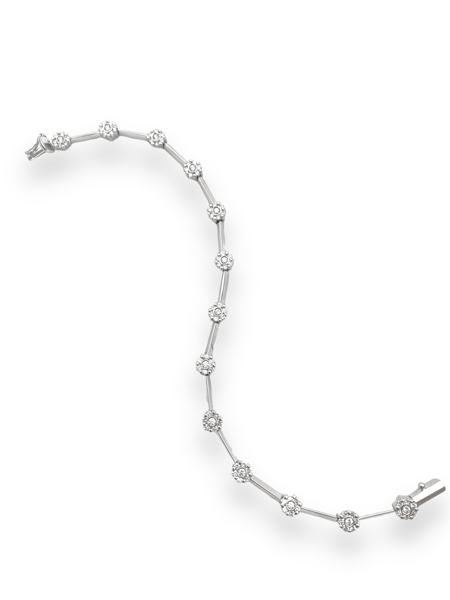 Morette Rigid Bracelet in 18 Kt White Gold and Crivelli Diamonds 216-CR99