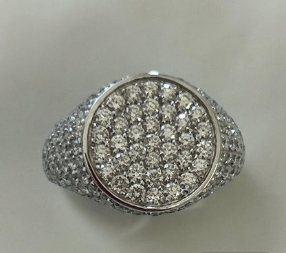 Pavé Chevalier Ring in White Gold and Diamonds Crivelli 234-5838