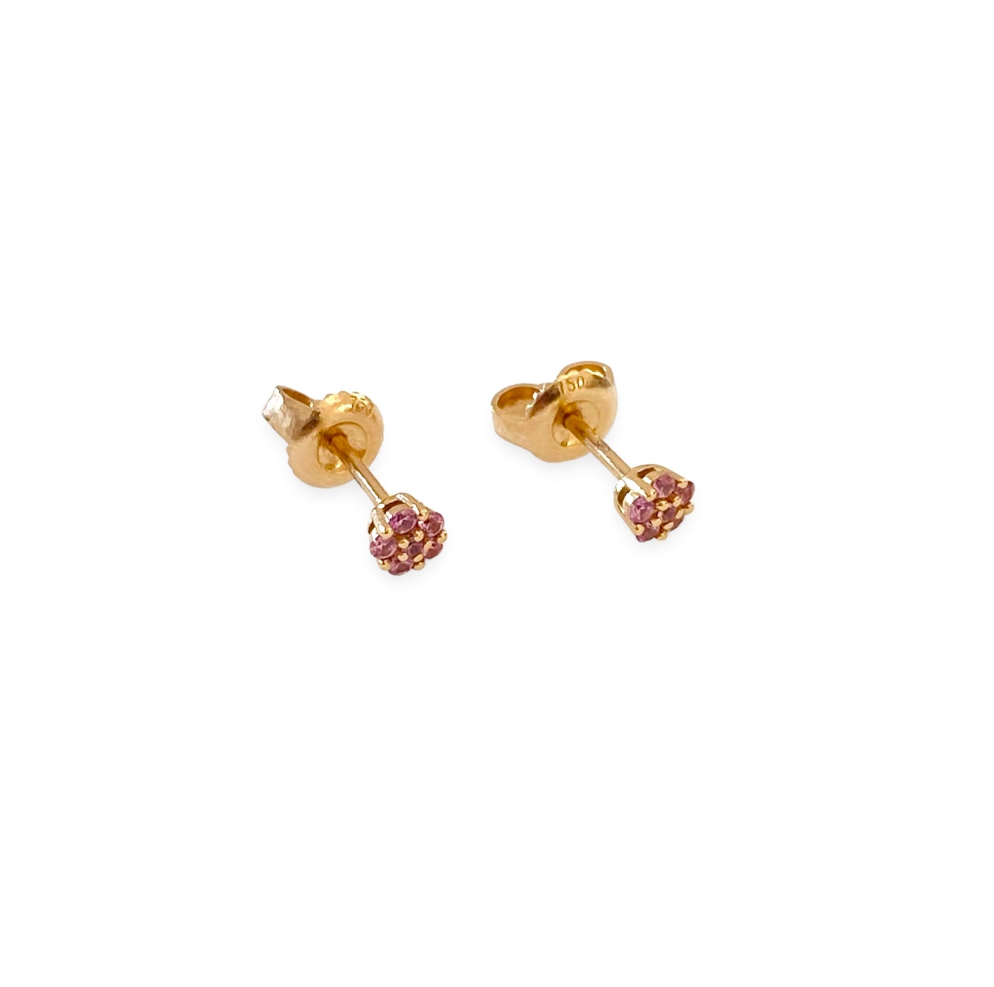 Pavé Flower Earrings in 18 Kt Rose Gold and Pink Sapphires Crivelli 370-XE3058