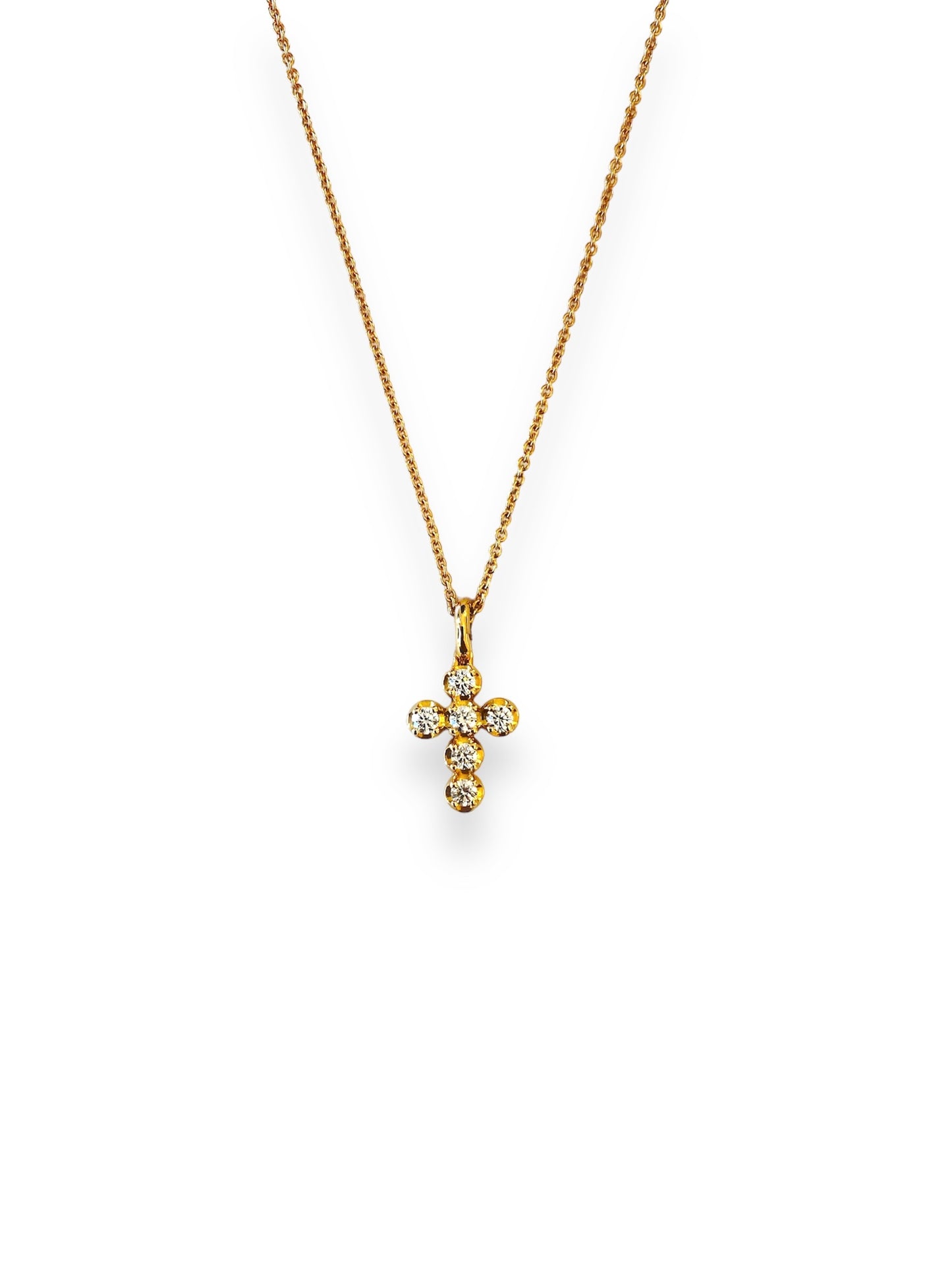 Cross Necklace in 18 Kt Rose Gold and Diamonds Crivelli 276-562-P