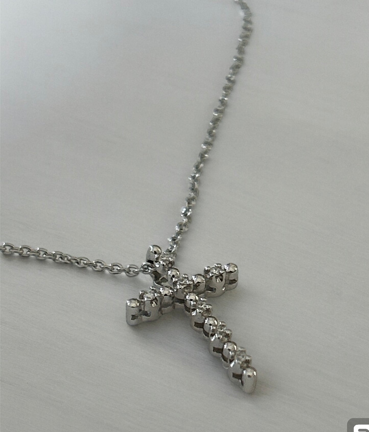 Cross Necklace in 18 Kt White Gold and Diamonds Crivelli 370-XN4312