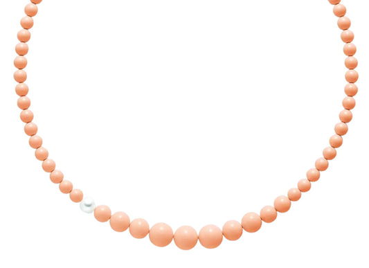 Collana “Terra e Mare” in Pasta di Corallo Rosa e Perla in Argento925 Miluna PCL5079