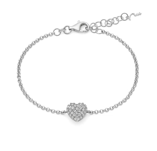 Bracciale “Giochi di Luce” in Argento925 e Topazi con Cuore Miluna BRD1093