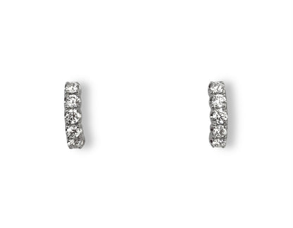 Hoop earrings with 5 stones in 18 kt white gold and diamonds Crivelli 234-4020