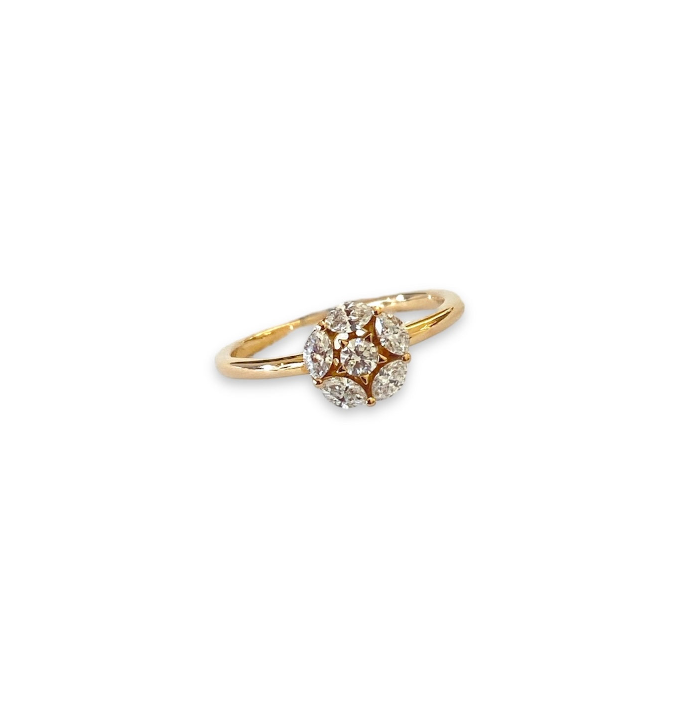 Flower Ring in 18 Kt Rose Gold and Diamonds Crivelli 370-XR6293