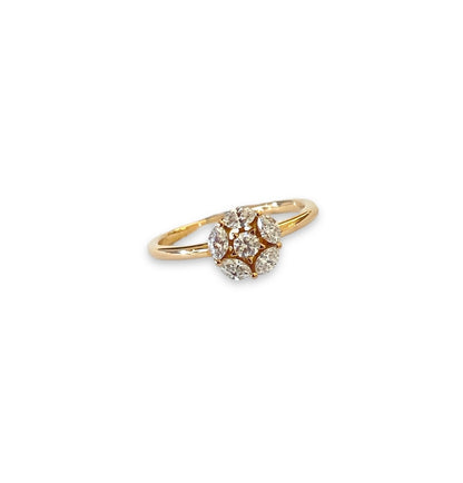 Flower Ring in 18 Kt Rose Gold and Diamonds Crivelli 370-XR6293