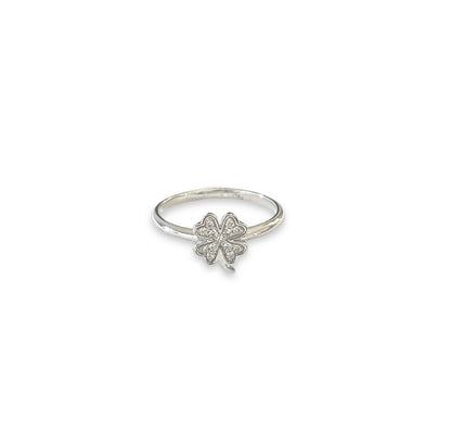 Four-leaf clover ring Pavé 18 Kt White Gold and Diamonds Crivelli 370-XR5048