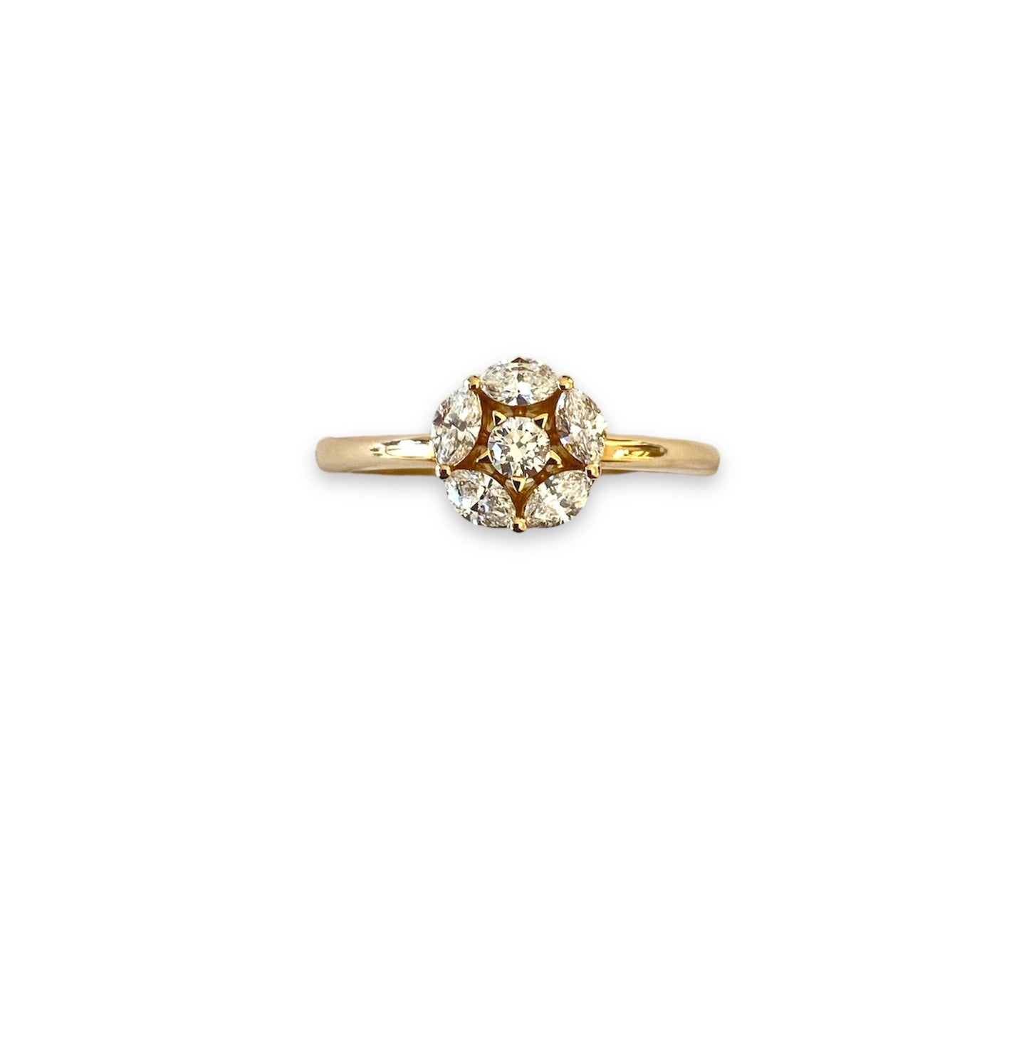 Flower Ring in 18 Kt Rose Gold and Diamonds Crivelli 370-XR6293