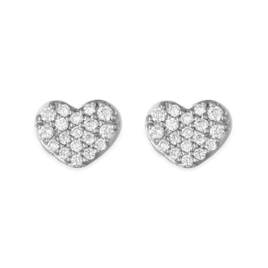 Pavé Heart Earrings in 18 Kt White Gold and Diamonds Crivelli 370-XE1997