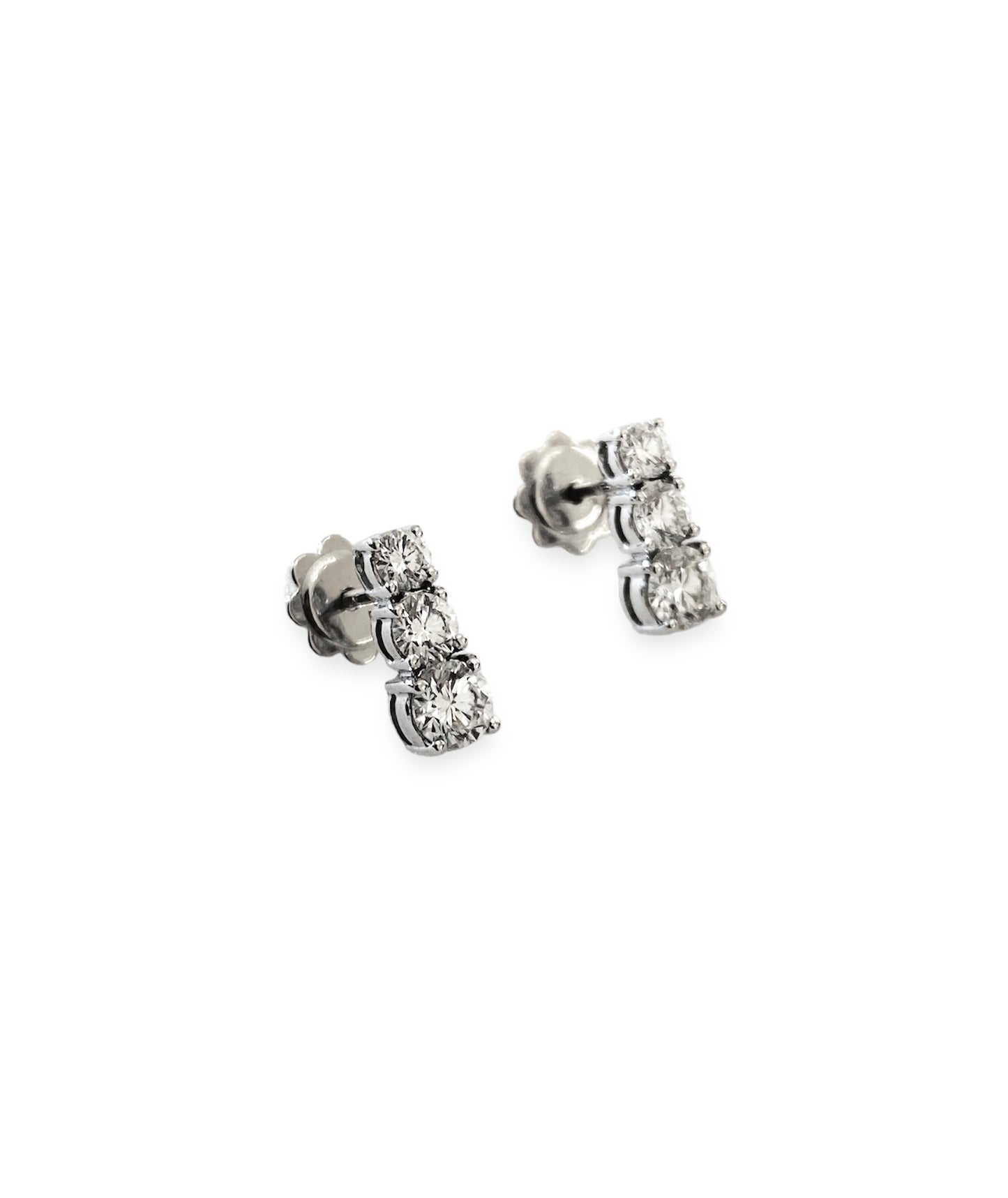 Trilogy Earrings in 18 Kt White Gold and Diamonds Crivelli 369-3258-B113