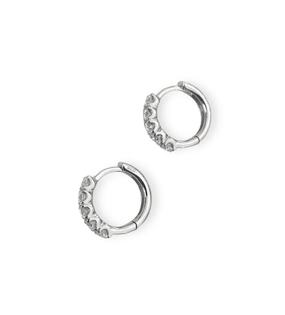 Hoop earrings with 5 stones in 18 kt white gold and diamonds Crivelli 234-4020