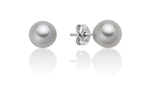 Orecchini di Perle Gemelle Grigie 7-7,5mm in Oro Bianco Miluna PPN775BGMV