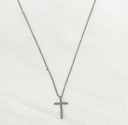 Cross Necklace in 18 Kt White Gold and Diamonds Crivelli 370-XN4312