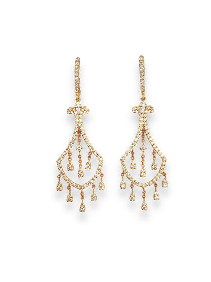 Chandelier Earrings in 18 Kt Rose Gold and Diamonds Crivelli 117-OR764