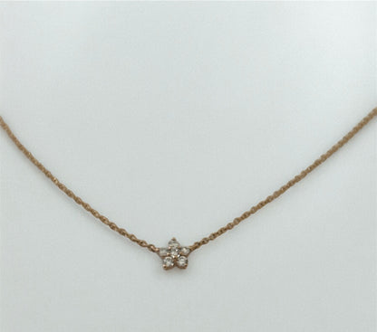 Flower Necklace in 18 Kt Rose Gold and Diamonds Crivelli 370-XN5198