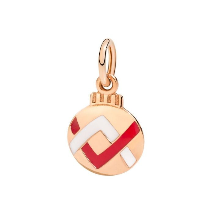 Christmas Bauble Pendant in 9 Kt Rose Gold and Enamel DMXMASBALL2/9/K