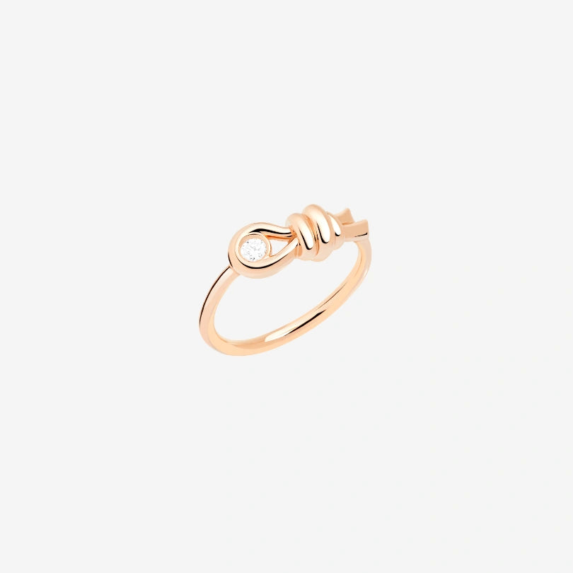 9 Kt Rose Gold Knot Ring with Dodo Diamond DAC3010_KNOT0_DB09R 