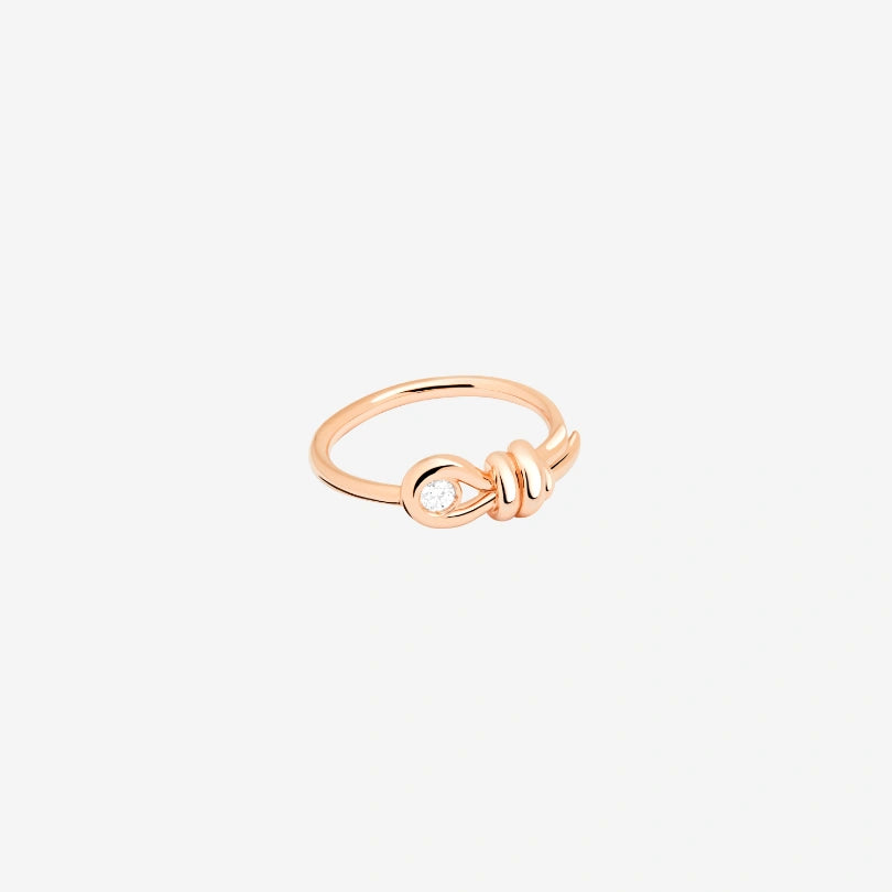 9 Kt Rose Gold Knot Ring with Dodo Diamond DAC3010_KNOT0_DB09R 