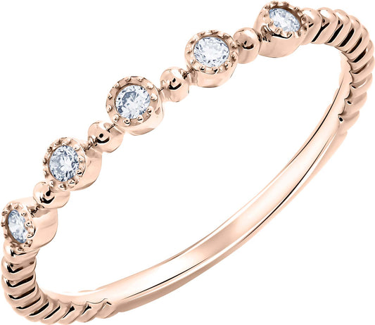 Bollicine Ring in 18 Kt Rose Gold and Diamonds Crivelli 370-XR3338