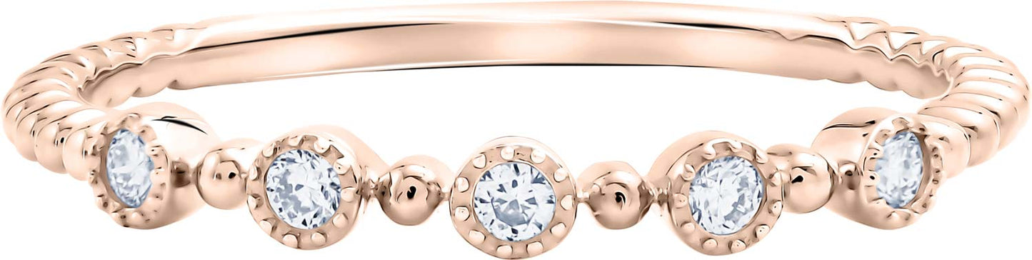 Bollicine Ring in 18 Kt Rose Gold and Diamonds Crivelli 370-XR3338