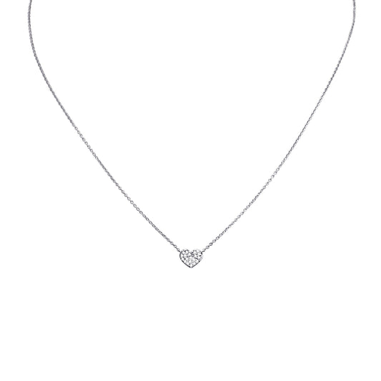 Girocollo Cuore Pavé Oro Bianco 18 Kt E Diamanti 370-XN1846