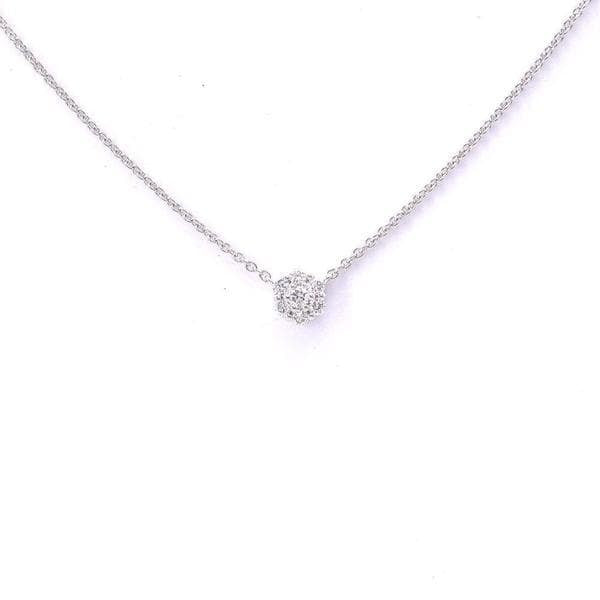 Pavé Flower Necklace in 18 Kt White Gold and Diamonds Crivelli 370-XN2702