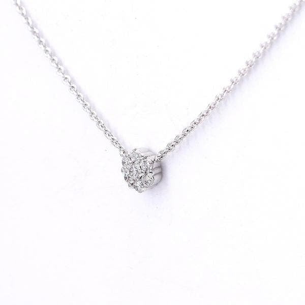 Pavé Flower Necklace in 18 Kt White Gold and Diamonds Crivelli 370-XN2702