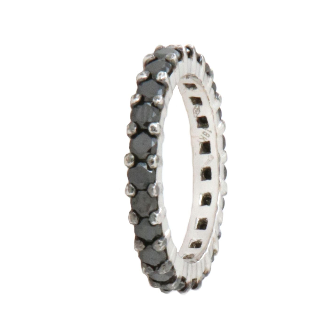 Girodito Ring in 18 Kt White Gold and Black Diamonds Crivelli 412-45914-10