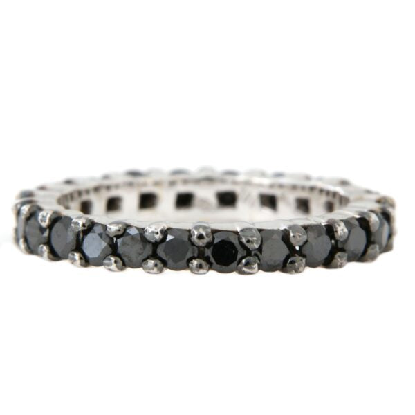 Girodito Ring in 18 Kt White Gold and Black Diamonds Crivelli 412-45914-10