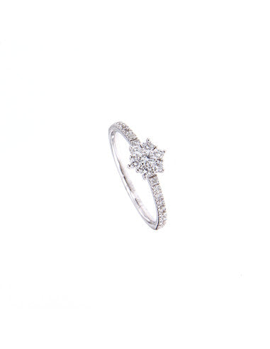 Flower Ring in 18 Kt White Gold and Diamonds Crivelli 326-AN237-3