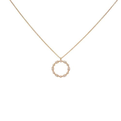 Circle Necklace in Rose Gold 8 Ke and Diamonds Crivelli 370-XN2889