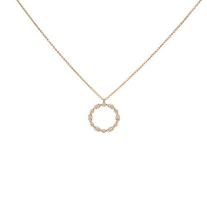 Circle Necklace in Rose Gold 8 Ke and Diamonds Crivelli 370-XN2889