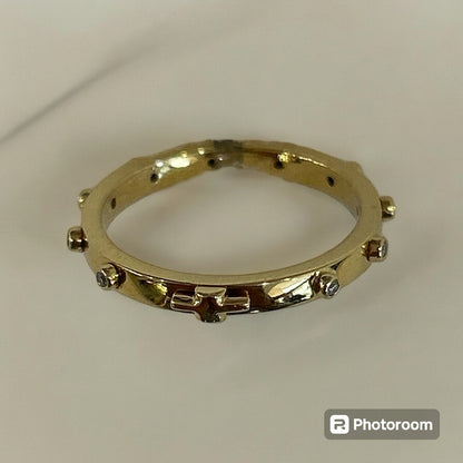 Anello Rosario Oro Giallo 18 Kt E Diamanti Crivelli 262-5668