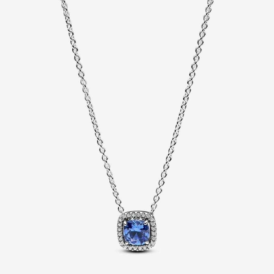 Collana Punto Luce Quadrato Blu Pandora 393560C01-45