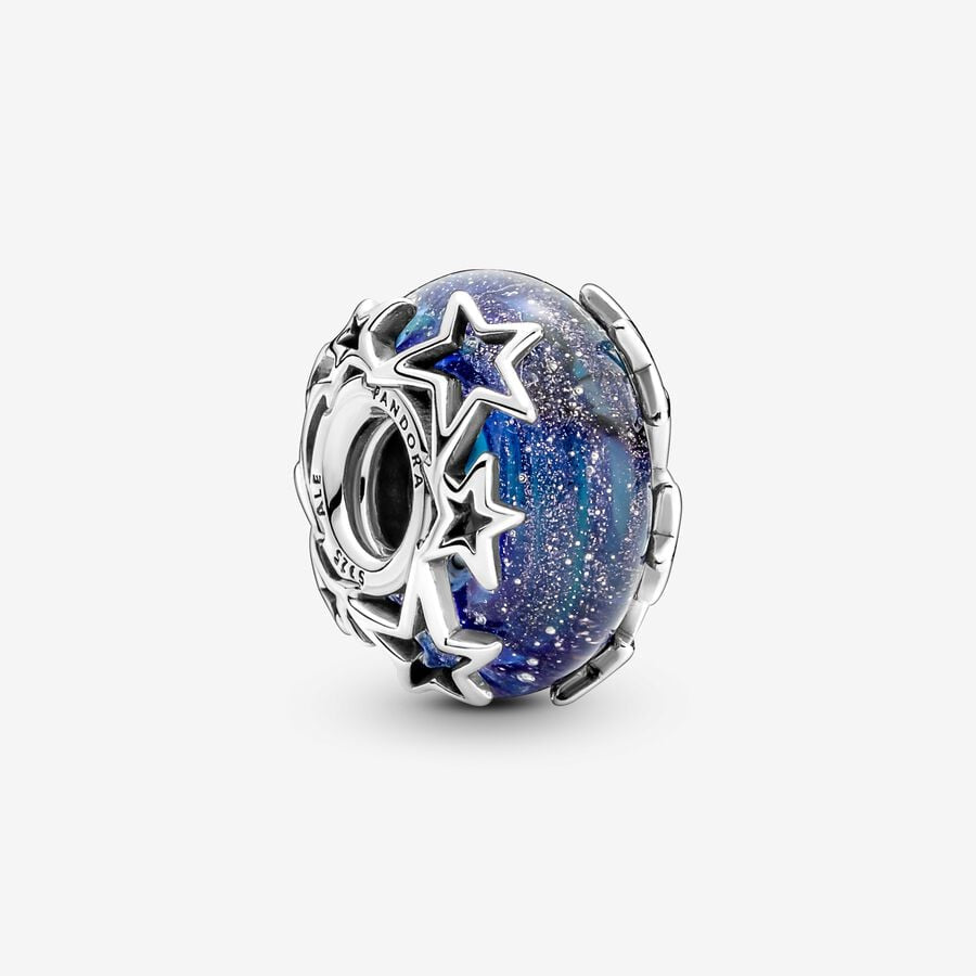 Charm Vetro di Murano Blu con Stelle Pandora 790015C00